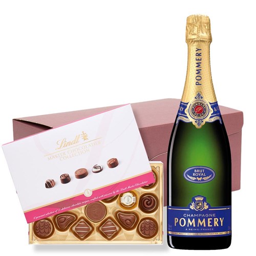 Pommery Brut Royal Champagne 75cl and Lindt Master Chocolatier Hamper – Premium Gift